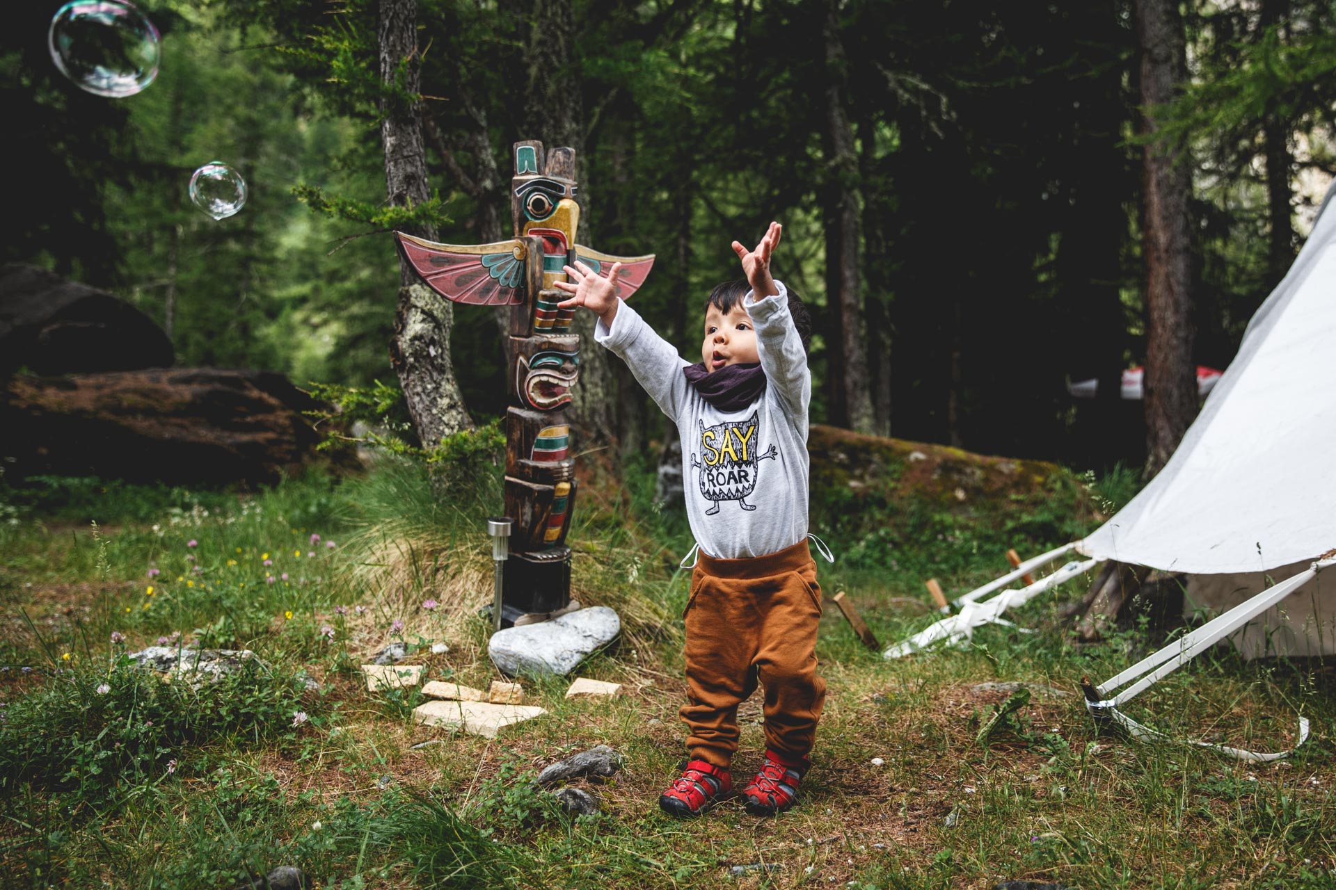 camping mélèzes enfant bulle